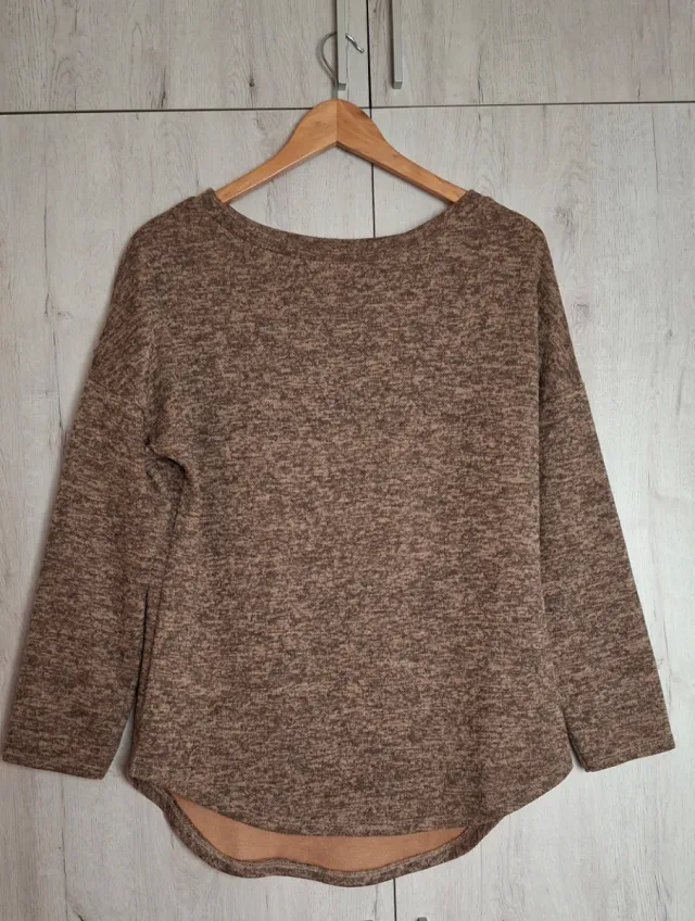 Jersey oversize marrón jaspeado