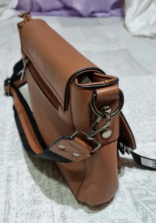 Bolso de hombro marrón mujer