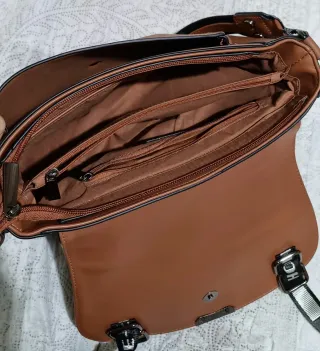 Bolso de hombro marrón mujer