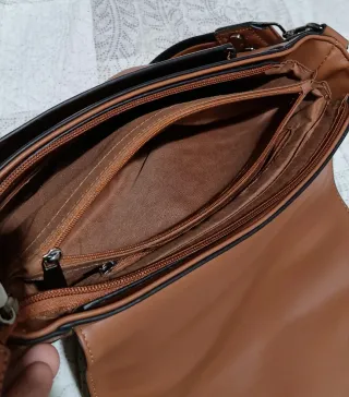 Bolso de hombro marrón mujer