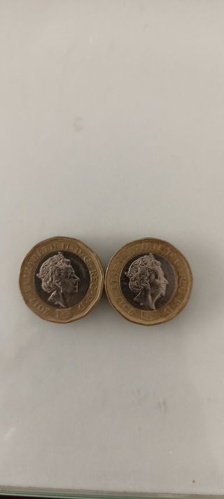 2 Monedas 1 Libra Reina Isabel II 2017