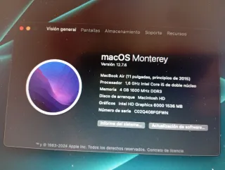 MacBook Air 11 2015 Plata