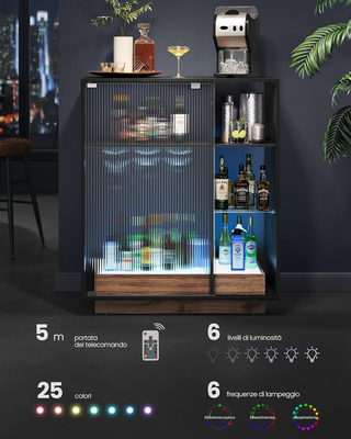 Mobiletto Bar con Illuminazione, Credenza con Luce