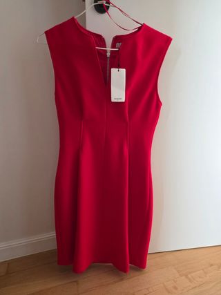 Vestido tubo rojo Mango