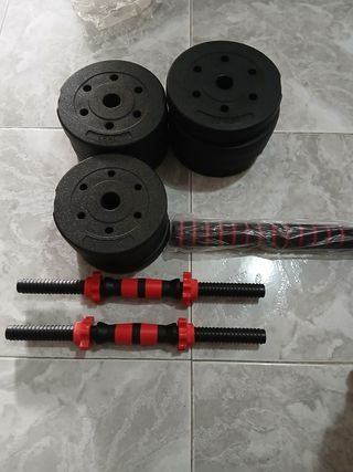Conjunto Mancuernas y Pesas Ajustables