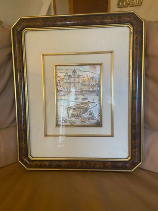 Quadro in argento con cornice in radica