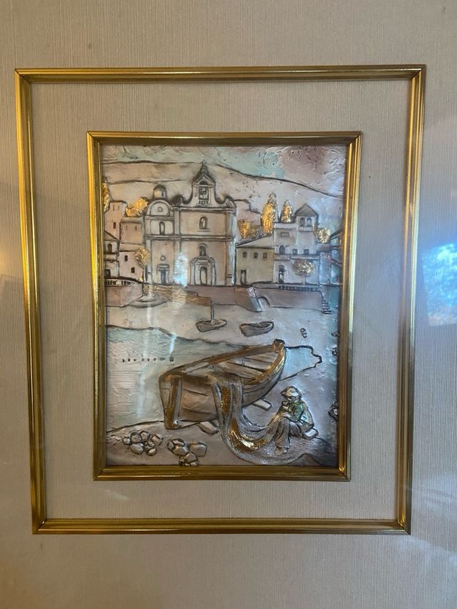 Quadro in argento con cornice in radica