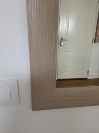 Espejo Marco Madera Beige