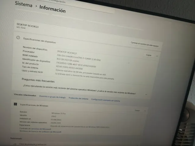 Ordenador 12th Gen Intel i5 RTX 3050