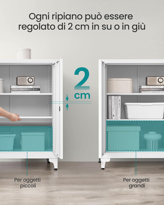 Armadietto in Metallo, Mobiletto Multiuso, Armadio