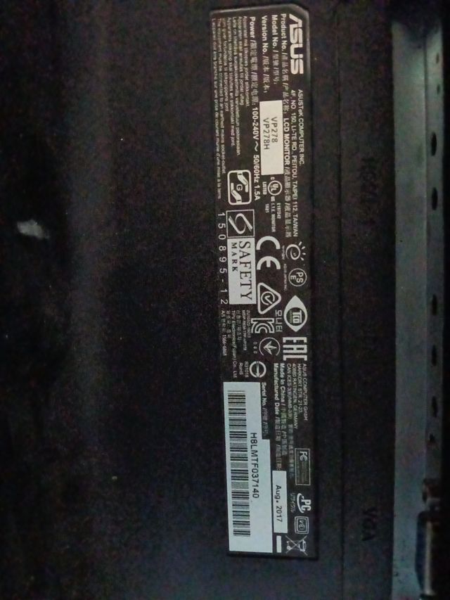 Monitor Asus VP278 Negro