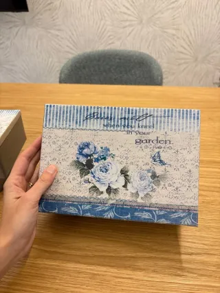 Set 3 scatole latta blu rose