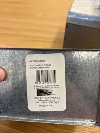 Set 3 scatole latta blu rose