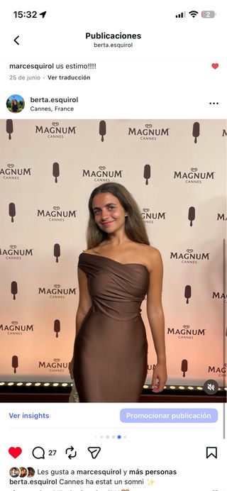 Vestido marrón para eventos