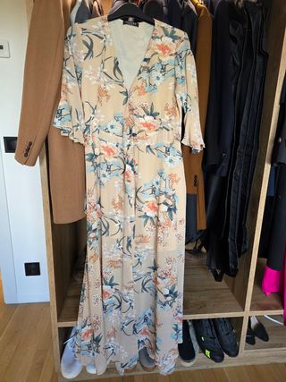 Vestido largo estampado flores JEUVRE