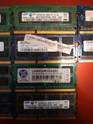 Lote Memorias RAM DDR3 para Portátil