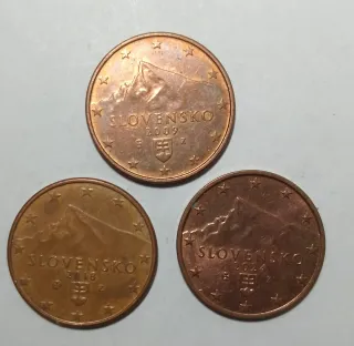 Monete 5 Centesimi Slovacchia 2009-18-24