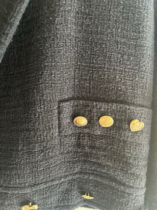 Chaqueta Zara Crop Tweed Botones Dorados