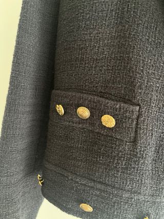 Chaqueta Zara Crop Tweed Botones Dorados