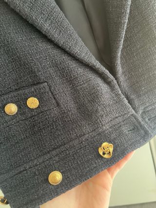 Chaqueta Zara Crop Tweed Botones Dorados