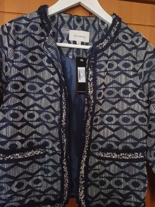 Chaqueta mujer azul y blanca Talla S