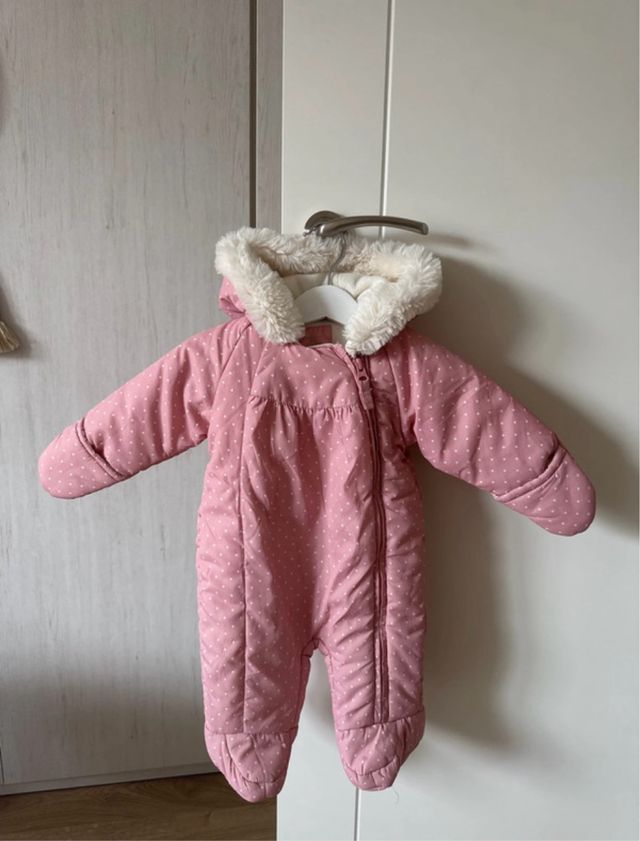 Buzo niña 0-3m 62cm rosa lunares