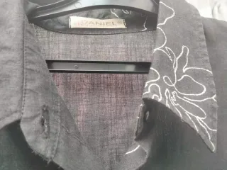 Camisa negra bordada mujer XXL