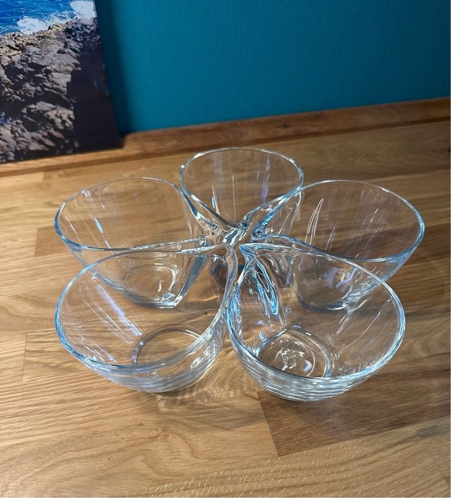 Set 5 Ciotole Cristallo Goccia