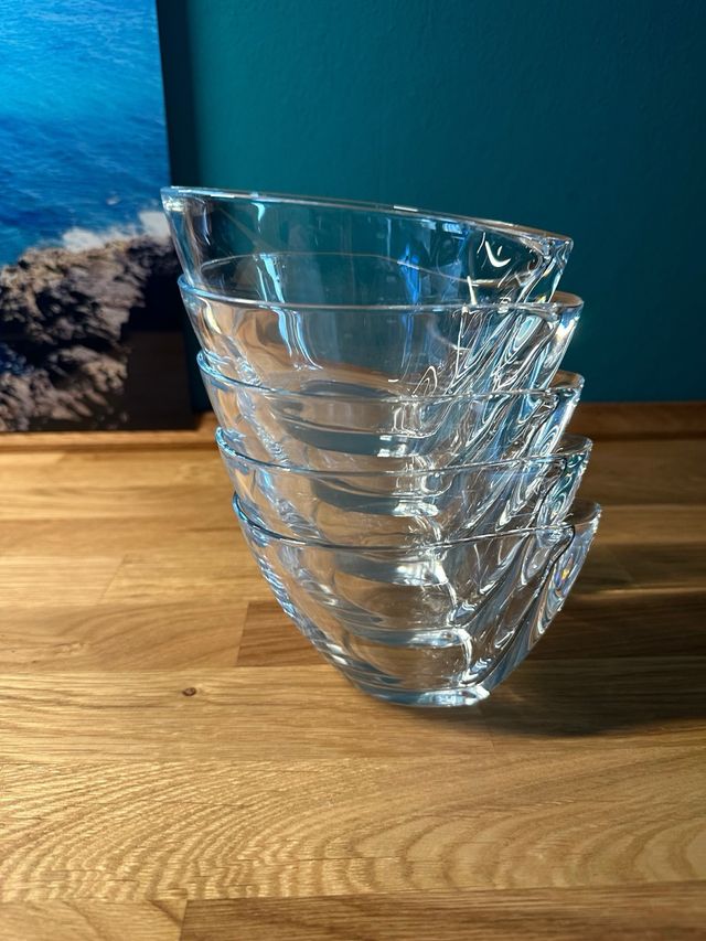 Set 5 Ciotole Cristallo Goccia