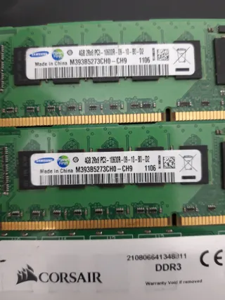 2x Samsung DDR3 4GB PC3-10600R RAM