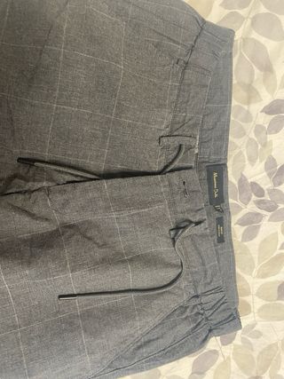 Pantalón cuadros gris Massimo Dutti T.42