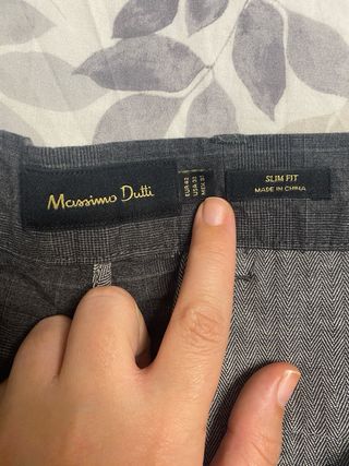 Pantalón cuadros gris Massimo Dutti T.42