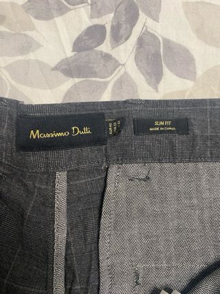 Pantalón cuadros gris Massimo Dutti T.42