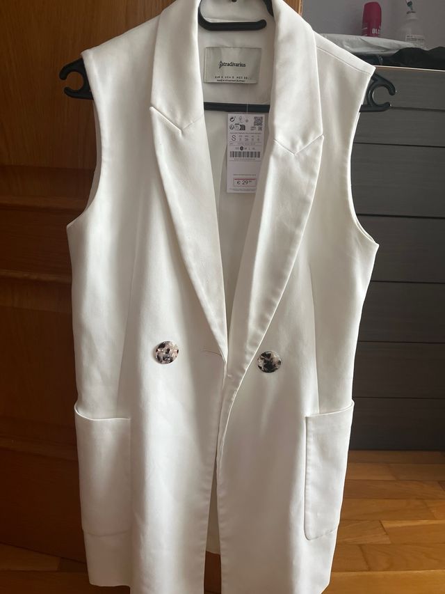 Chaleco Vestido Blanco Stradivarius Talla S