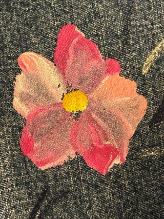 Jeans donna/ragazza vintage con fiori