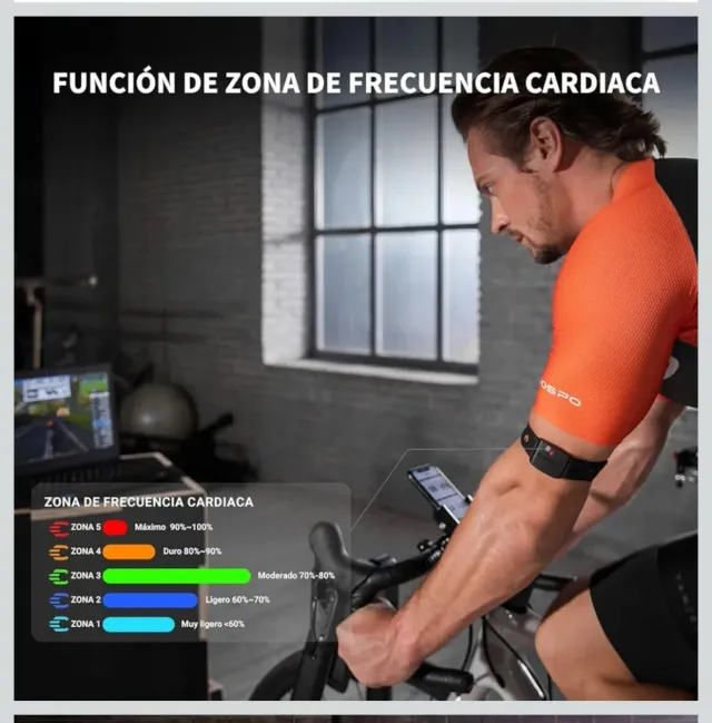 COOSE HW9 Cardiofrequenzimetro con fascia Bluetooth 5.0 Ant+ con memoria, sensore LED, impermeabile IP67, compatibile con Wahoo Strava Polar, nuovo