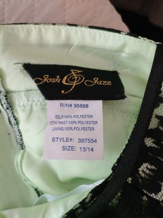 Vestido de fiesta negro y verde