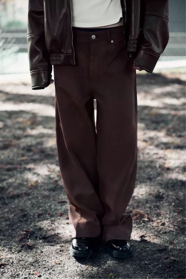 Pantalones Zara efecto ante marrones