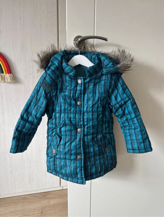 Abrigo cuadros azul 2-3 años