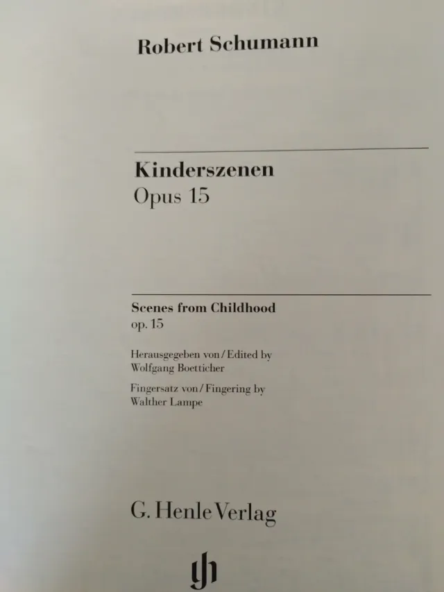 Partitura Schumann Kinderszenen Opus 15 Urtext