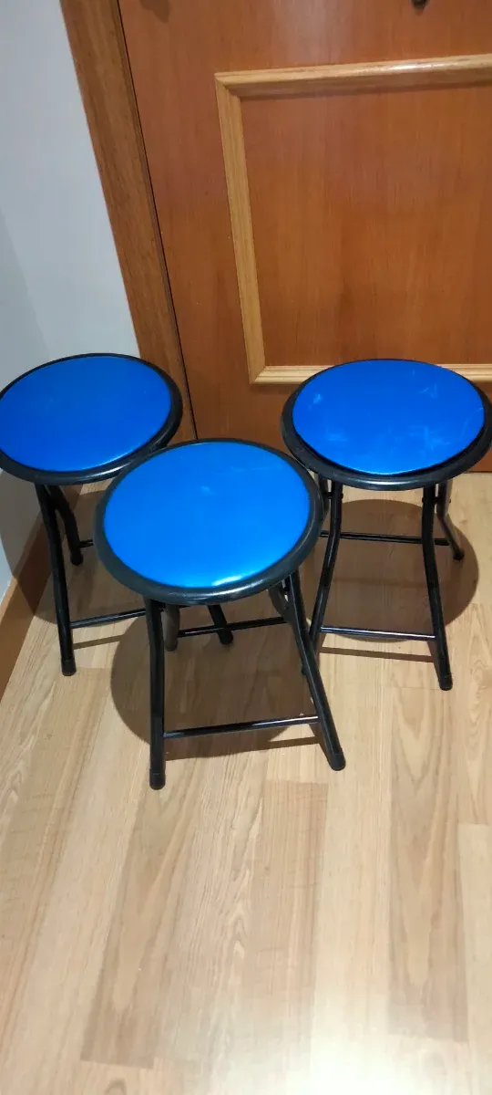 Lote 3 banquetas azul y negro