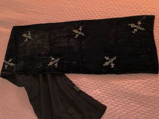 Sciarpa/foulard donna nero con fiori