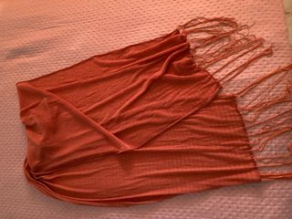 Sciarpa donna arancione con frange