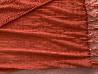 Sciarpa donna arancione con frange