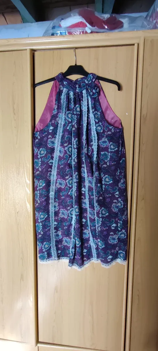 Vestido M/L floral con encaje