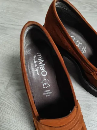 Zapatos de ante tacón grueso