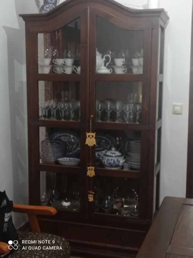 Vitrina de madera y cristal