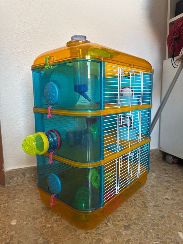 Jaula Hámster 3 Pisos + Accesorios