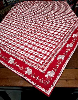 Tovaglia country a quadri rossi e bianchi