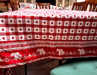 Tovaglia country a quadri rossi e bianchi
